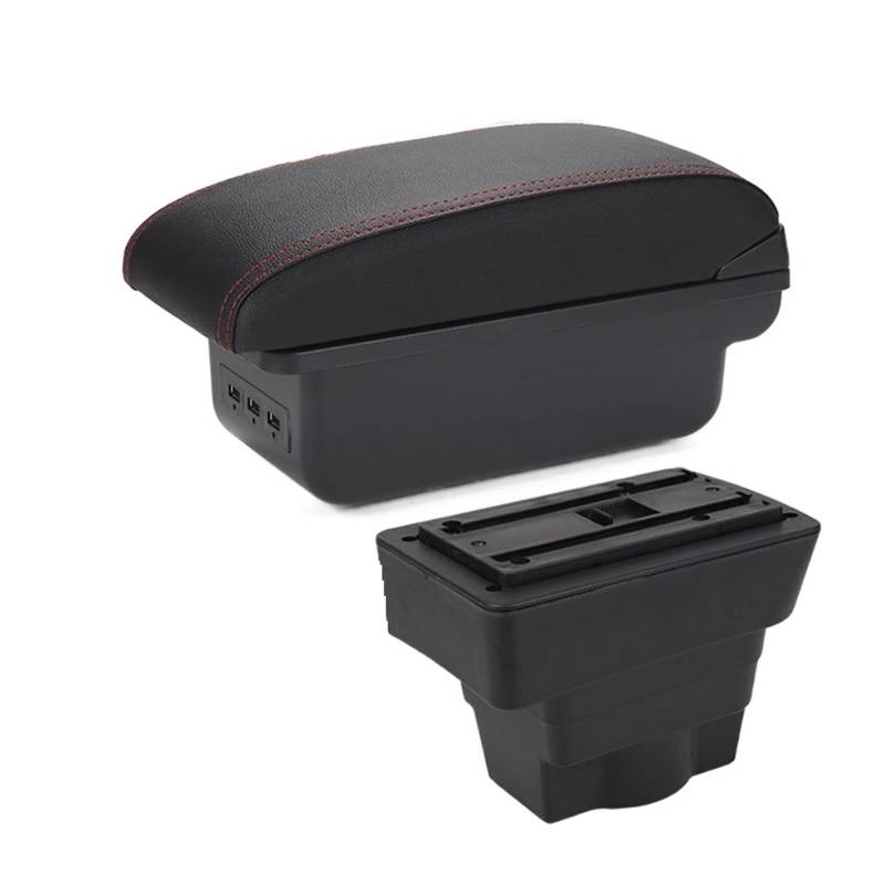 Armlehnenbox Ablagefach Aufbewahrungsbox Für Autoteile Für ASTRA 2012 2013 2014 2015 2018 2019 2021 2022(Black red 3USB) von EIDASH