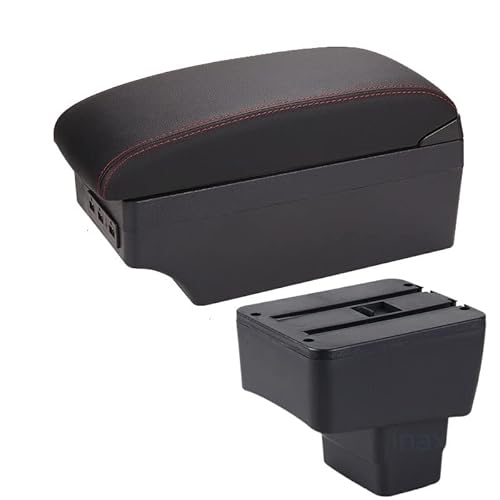 Armlehnenbox Ablagefach Auto-Armlehnenbox Für Mazda 2 Für CX3 2018 2019 2020(A1 Black red 7USB) von EIDASH