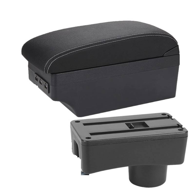 Armlehnenbox Ablagefach Auto-Aufbewahrungs-Armlehnen-Box Handlauf-Aufbewahrungsbox Für Hyundai Für ACCENT Für Tagaz(Black white 7USB) von EIDASH