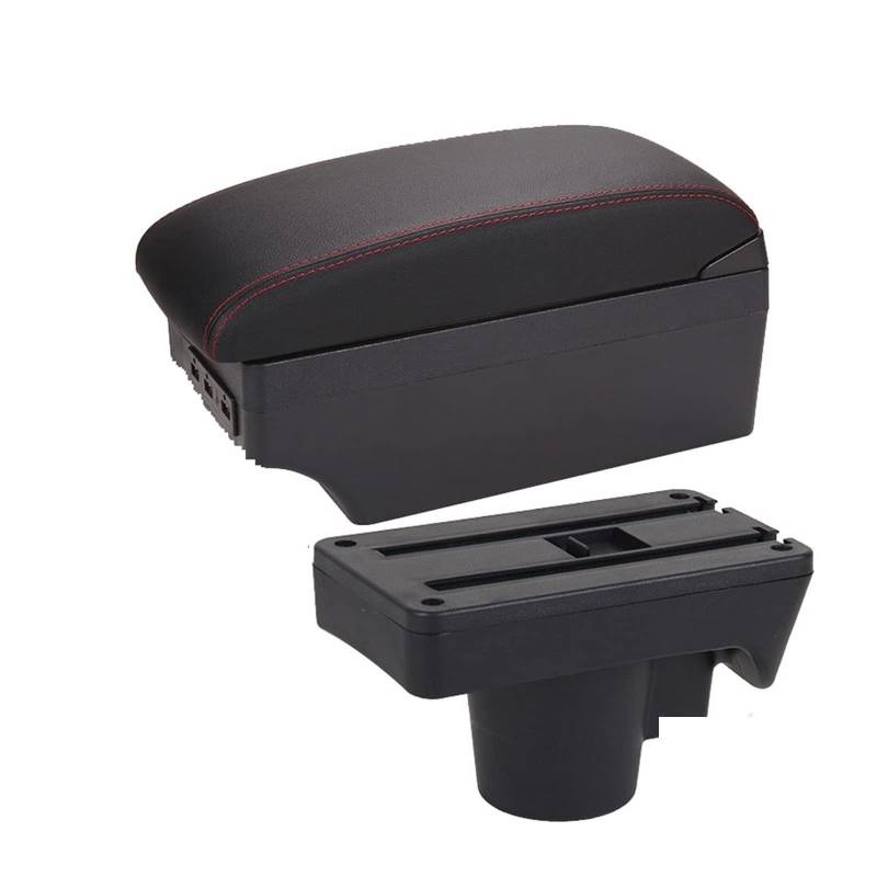 Armlehnenbox Ablagefach Auto Lagerung Armlehne Box Auto Aufbewahrungsbox Auto Zubehör Für ASTRA H 2008 2009 2010 2011(A1 Black red 7USB) von EIDASH