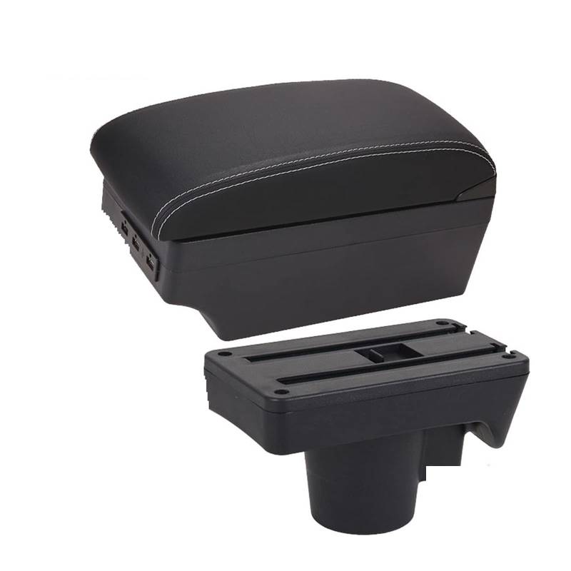 Armlehnenbox Ablagefach Auto Lagerung Armlehne Box Auto Aufbewahrungsbox Auto Zubehör Für ASTRA H 2008 2009 2010 2011(A3 Black white 7USB) von EIDASH