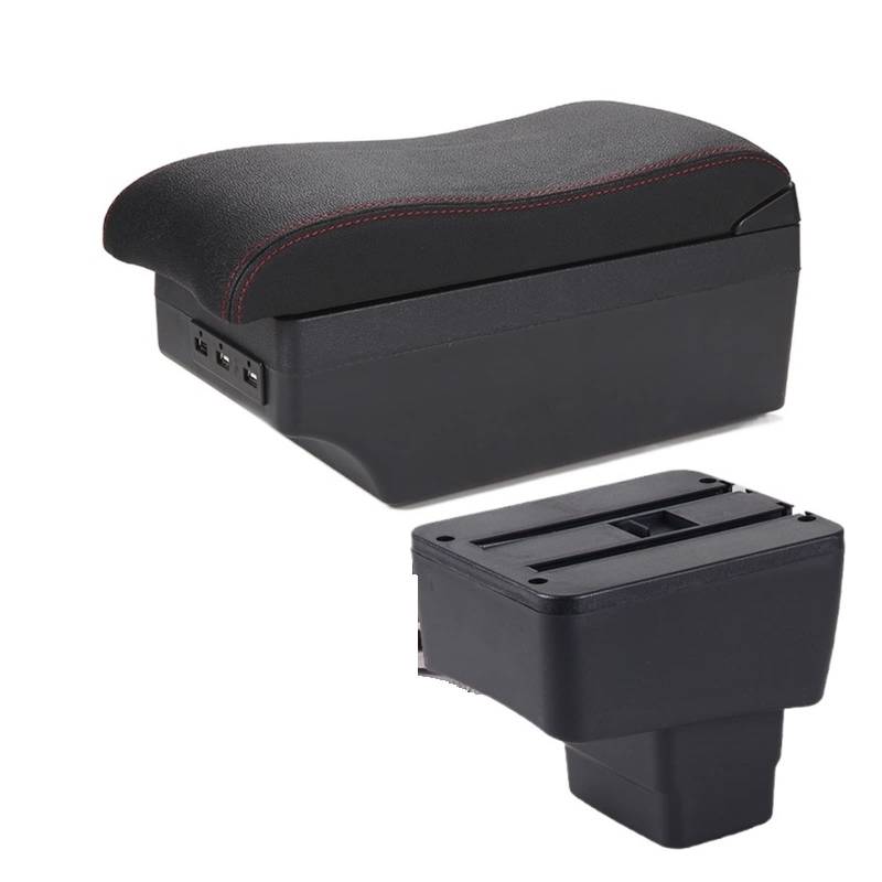 Armlehnenbox Ablagefach Für Mazda Für CX-3 2014 2015 2016 2017 2018 2019 Zubehör Für Auto-Reservoir-Modifikation(A2 Black line 7USB) von EIDASH