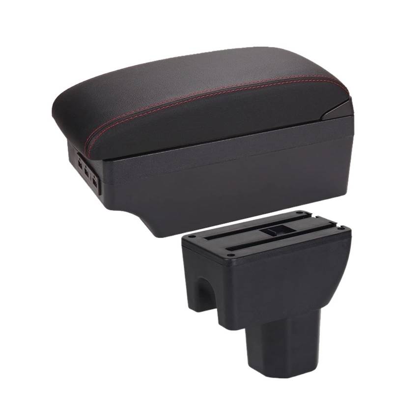 Armlehnenbox Ablagefach Für S&UZUKI Für IGNIS Car Storage Box Modification And Storage Armrest Box(A1 Black red 7USB) von EIDASH