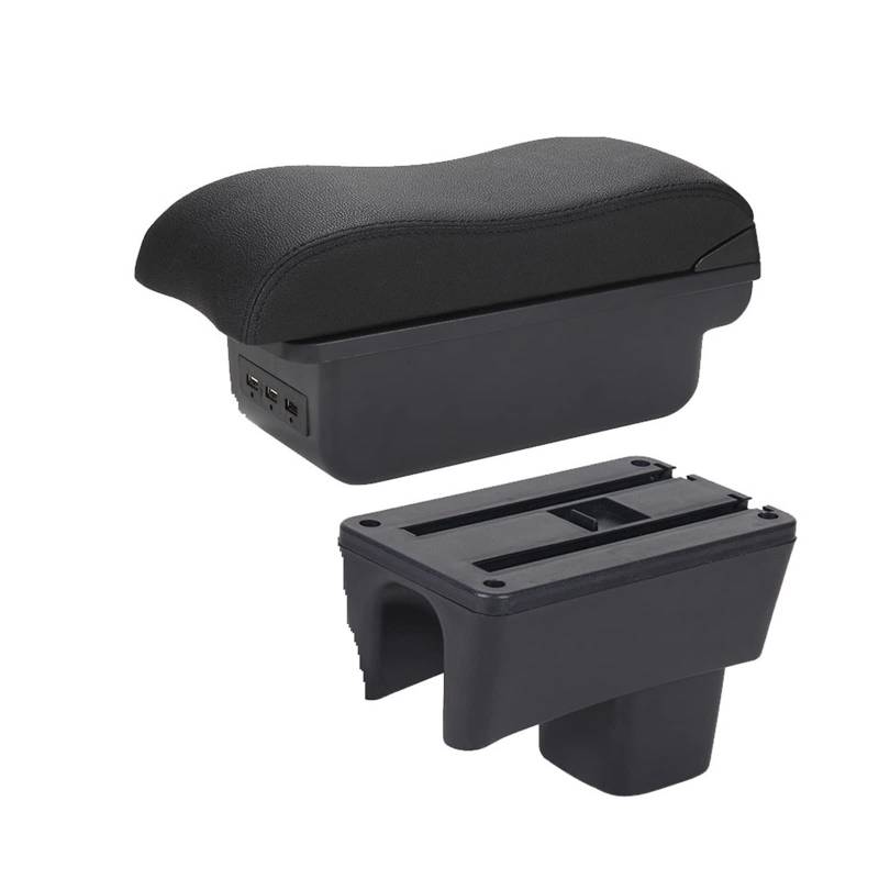 Armlehnenbox Ablagefach Für S&UZUKI Für Swift 2012 2013 2014 2015 2016 2018 2019 2020 2021 Auto Storage Armrest Box(Black line 3USB) von EIDASH