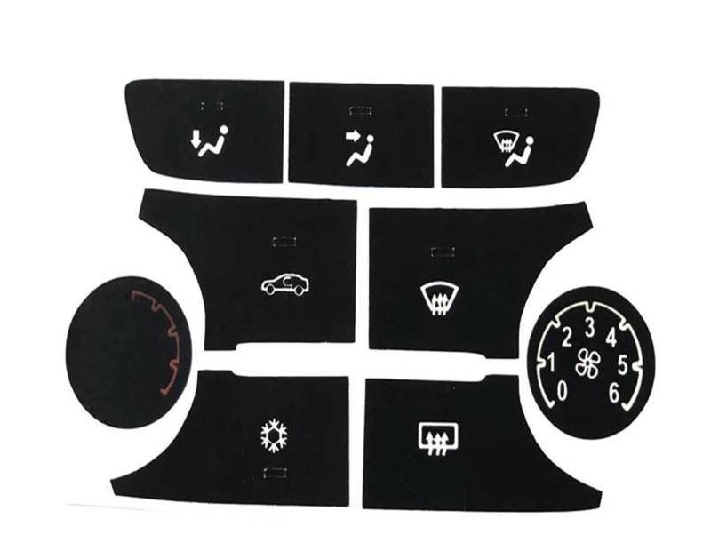 Mittelkonsole Dekor Für Opel Für Mokka 2013-2015 Auto Zubehör A/C Control Taste Radio Taste Reparatur Aufkleber Dekorative Aufkleber Trim Cover Decal Trim(Manual AC 9pcs) von EIMMLSX