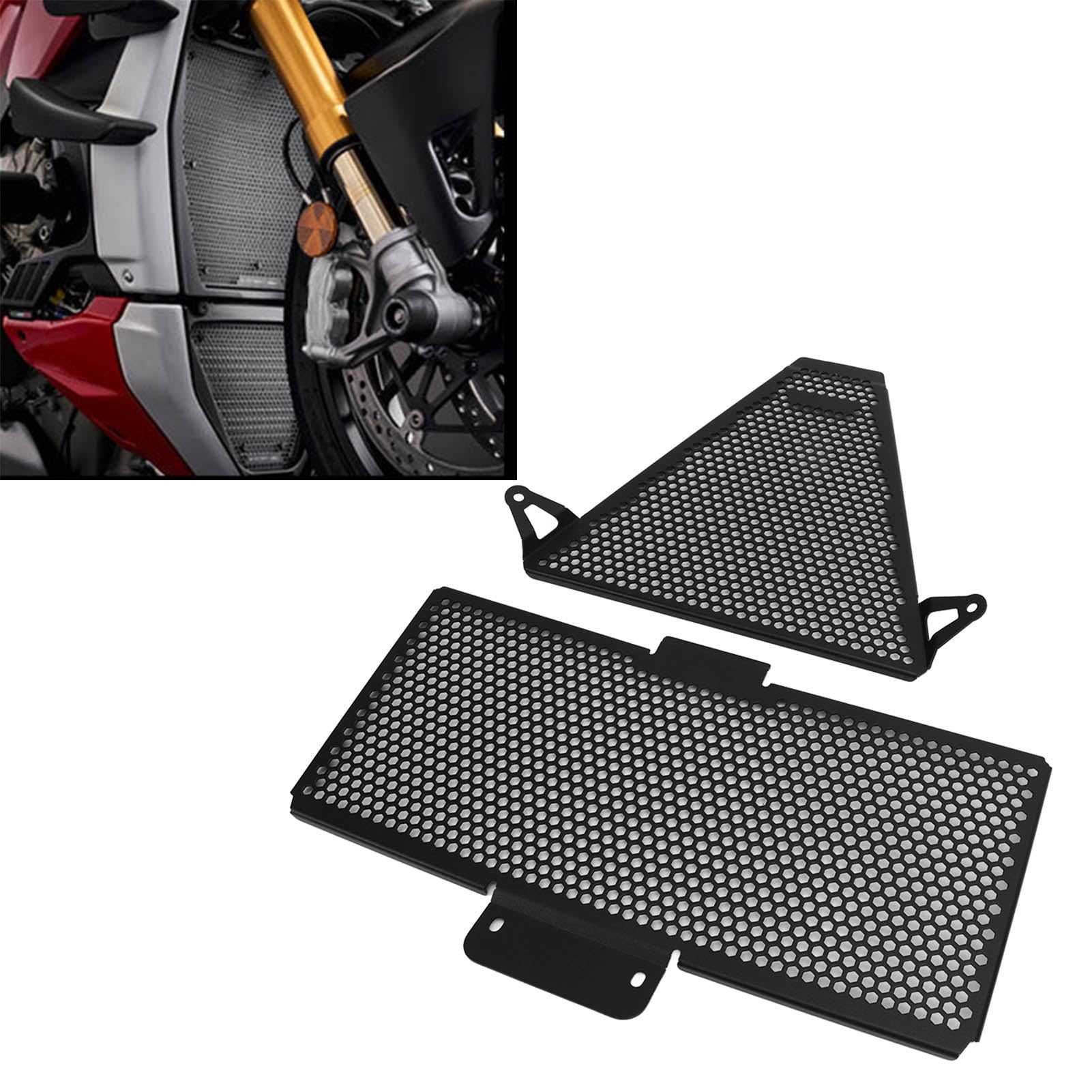 2pcs Motorradkühler Kühlergrillschutzschutz Abdeckung Aluminiumlegierung Wassertank Nettoersatz für Streetfighter V2 von EIMSOAH