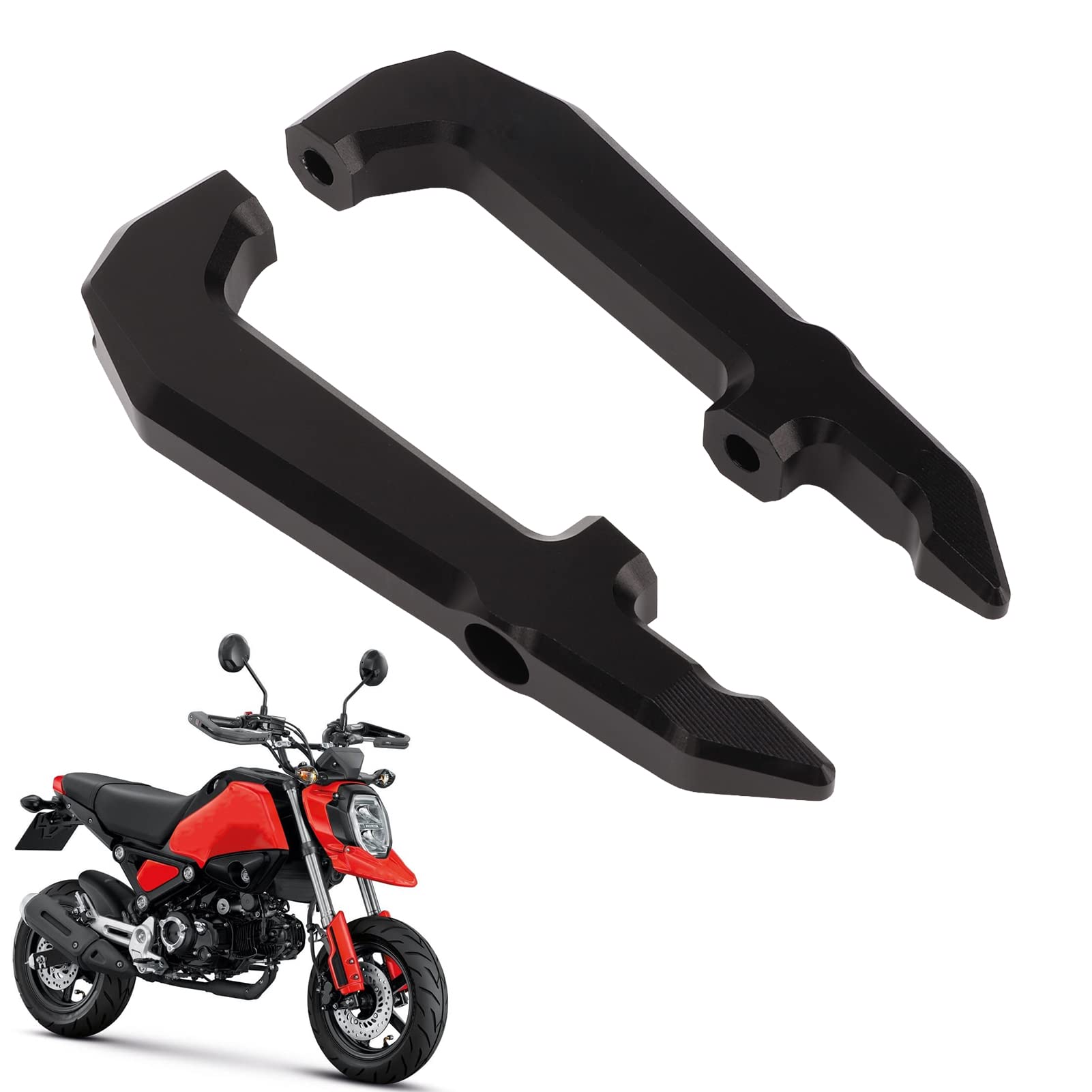 Beifahrer-Haltegriffe, Paar Motorrad-Rücksitz-Lenker aus Aluminiumlegierung, Ersatz für MSX125 GROM, Schwarz (Schwarz) von EIMSOAH