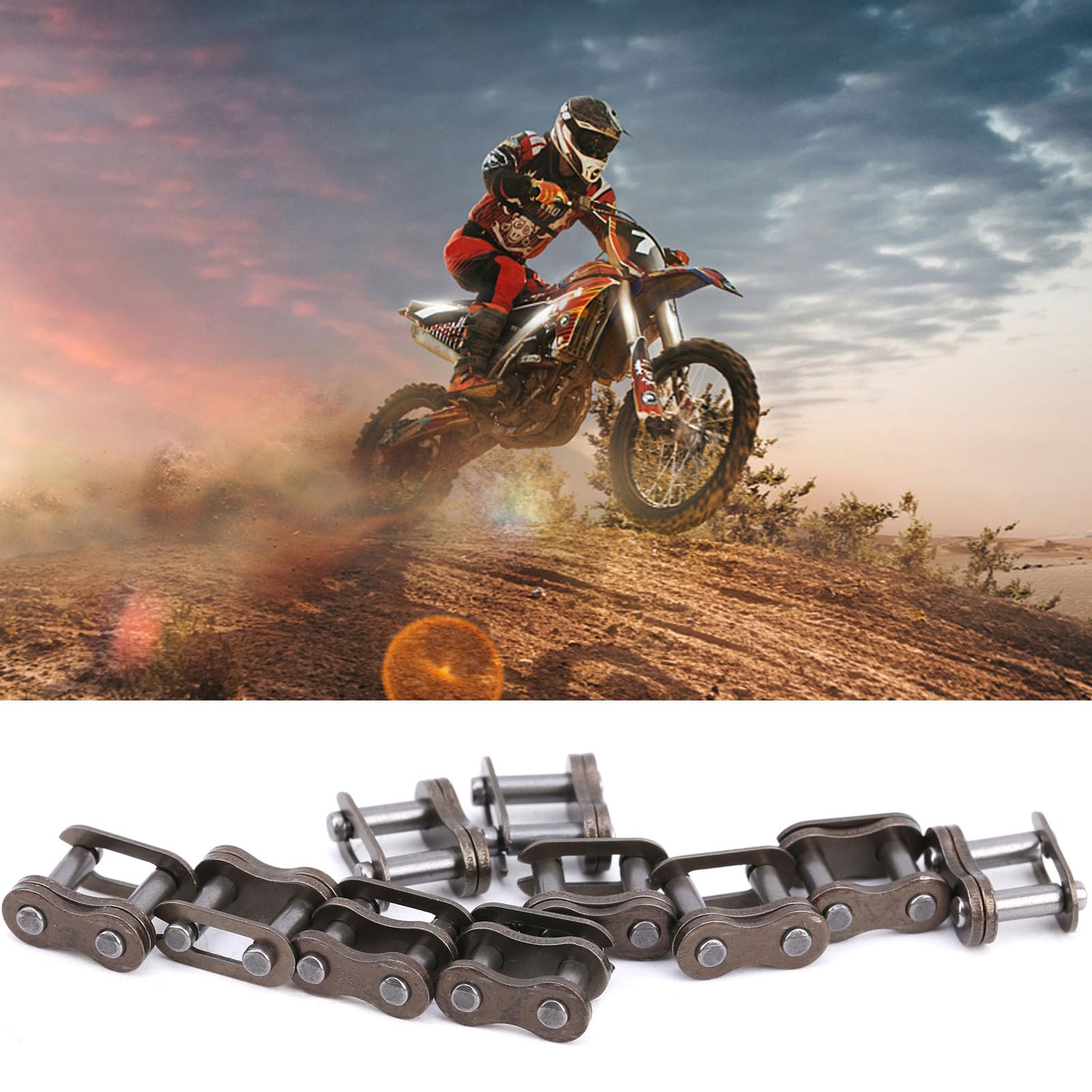 Rollenketten-Verbindungsglieder, 10 Stück 25H Chain Master Link Kettenverbindungsglied Stahlkettenglied Rollenketten-Verbindungsglieder Ersatz-Reparaturteile für Motorräder von EIMSOAH