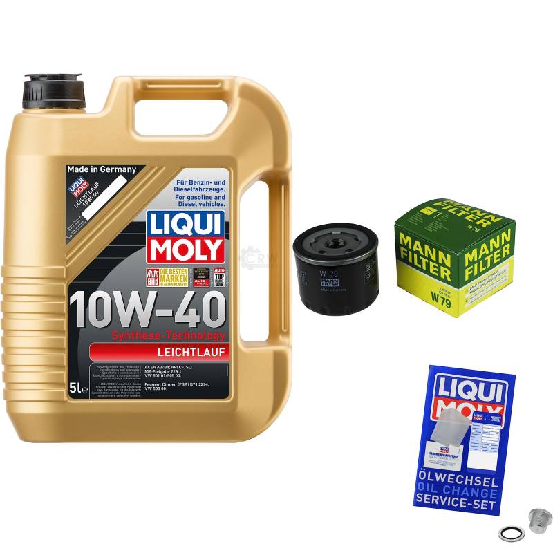 EISENFELS Filter Set Inspektionspaket erstellt mit 5 L Motoröl Liqui Moly 10W-40 Leichtlauf, MANN-FILTER Ölfilter, Dichtring von EISENFELS