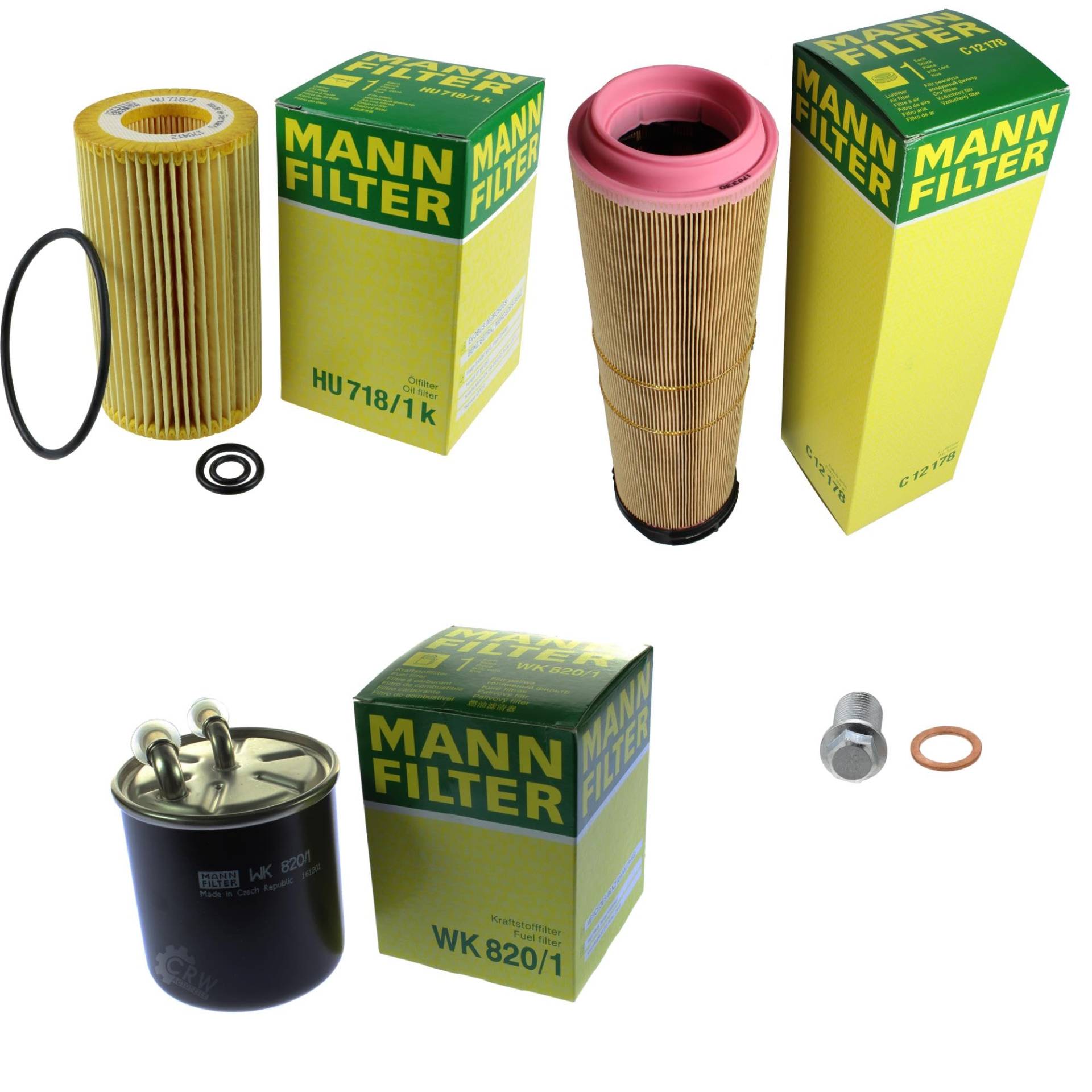 EISENFELS Filter Set Inspektionspaket erstellt mit MANN-FILTER Ölfilter HU 718/1 k, Luftfilter C 12 178, Kraftstofffilter WK 820/1, Verschlussschraube von EISENFELS