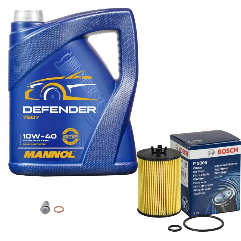 Inspektionspaket Wartungspaket Filterset mit 5 L Motoröl Defender 10W-40, Ölfilter, Verschlussschraube von EISENFELS