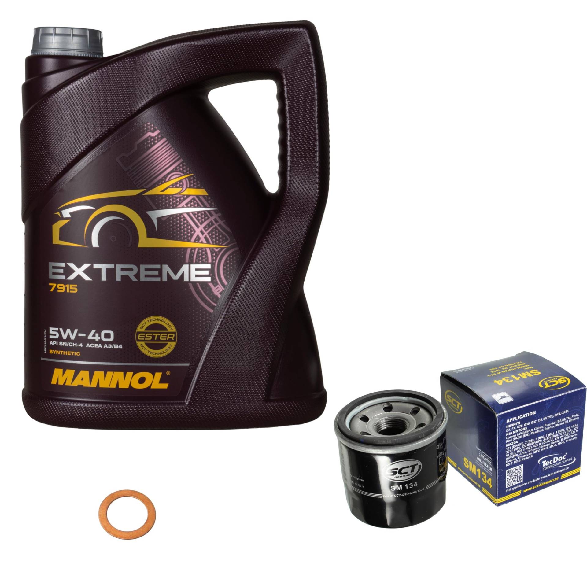 Inspektionspaket Wartungspaket Filterset mit 5 L Motoröl Extreme 5W-40, Ölfilter, Dichtring von EISENFELS