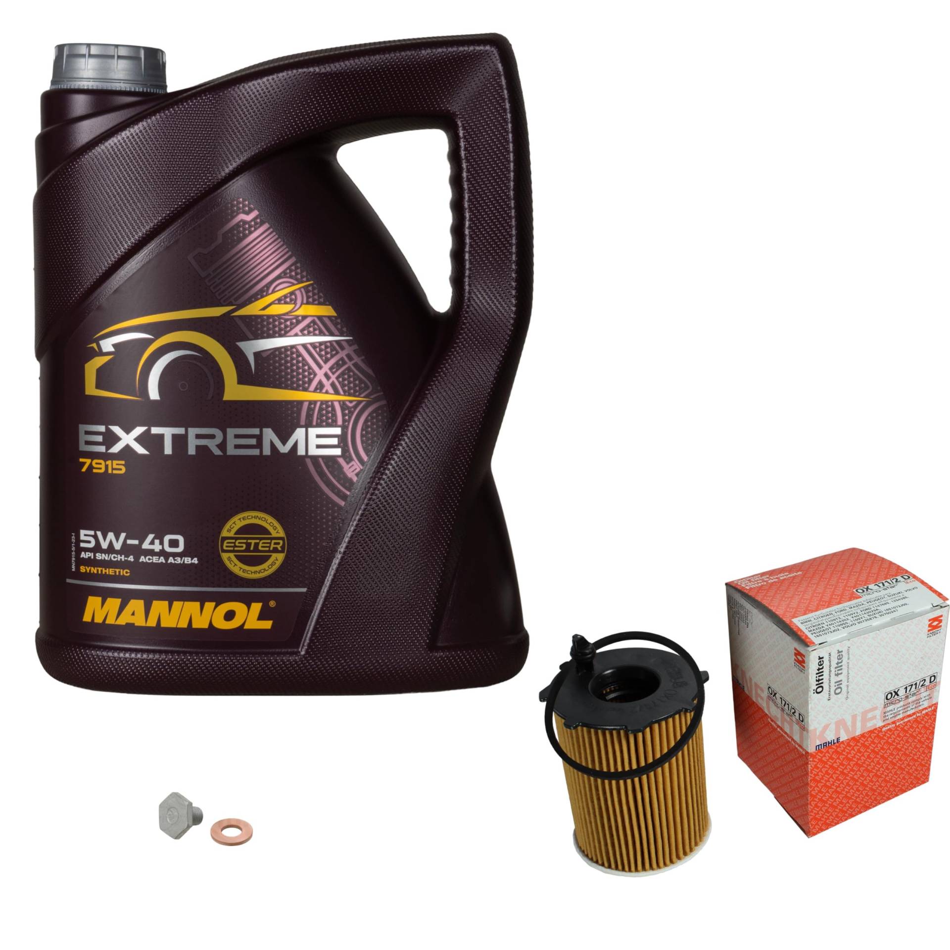 Inspektionspaket Wartungspaket Filterset mit 5 L Motoröl Extreme 5W-40, Ölfilter, Verschlussschraube von EISENFELS