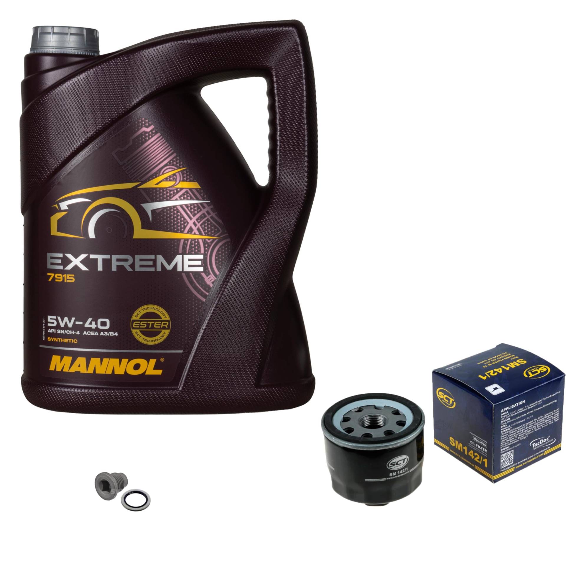 Inspektionspaket Wartungspaket Filterset mit 5 L Motoröl Extreme 5W-40, Ölfilter, Verschlussschraube von EISENFELS