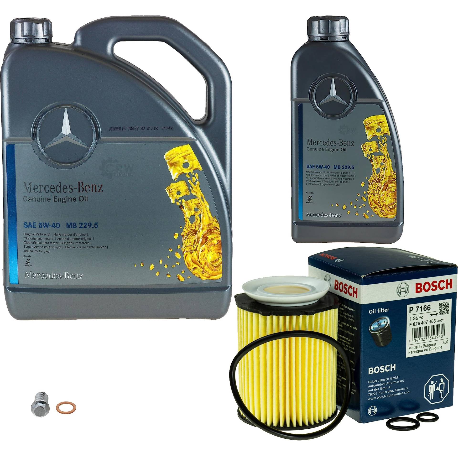 Inspektionspaket Wartungspaket Filterset mit 6 L Motoröl 5W-40, Ölfilter, Verschlussschraube von EISENFELS