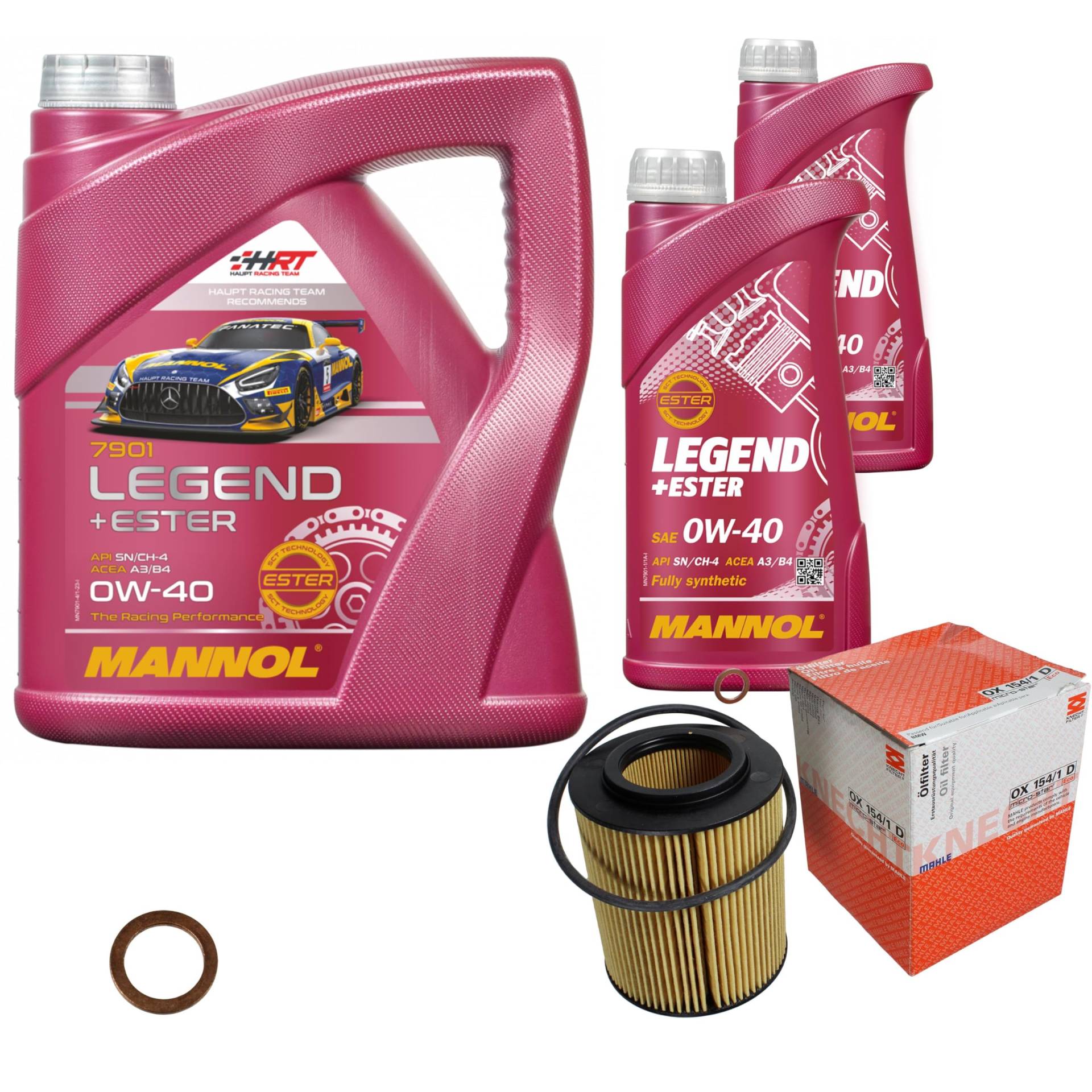 Inspektionspaket Wartungspaket Filterset mit 6 L Motoröl LEGEND+ESTER 0W-40, Ölfilter, Dichtring von EISENFELS