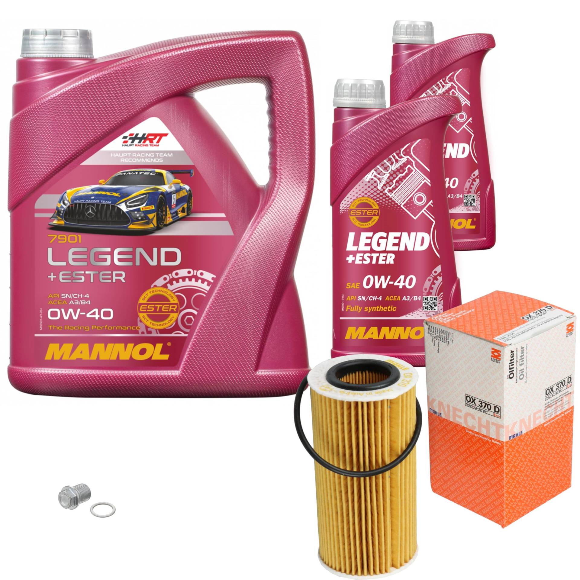 Inspektionspaket Wartungspaket Filterset mit 6 L Motoröl LEGEND+ESTER 0W-40, Ölfilter, Verschlussschraube von EISENFELS