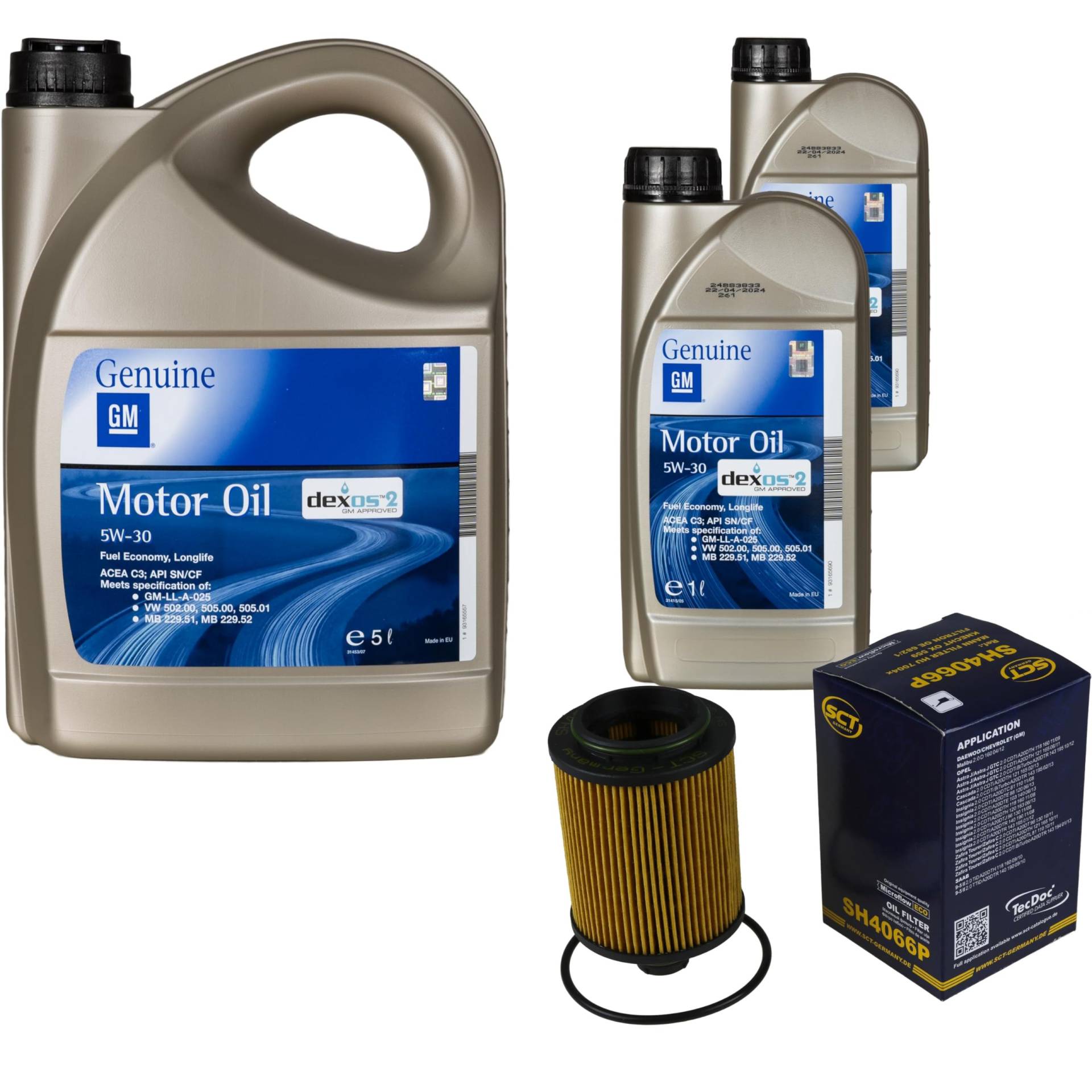 Inspektionspaket Wartungspaket Filterset mit 7L Motoröl 5W-30 Dexos2, Ölfilter von EISENFELS