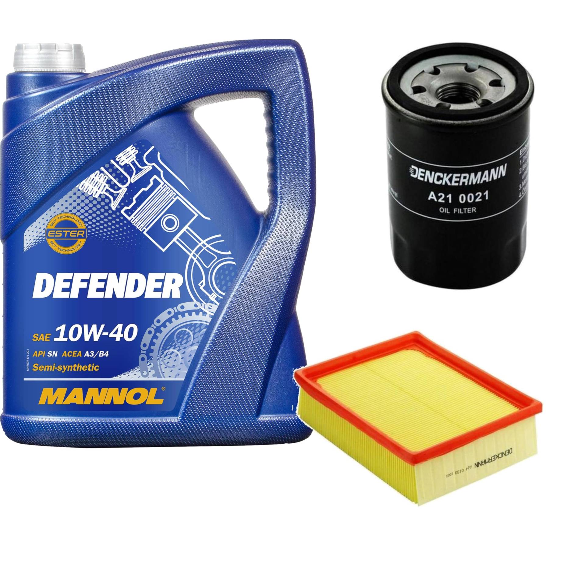 Inspektionspaket Wartungspaket Filterset mit Defender 10W-40 5L, Luftfilter, Ölfilter von EISENFELS