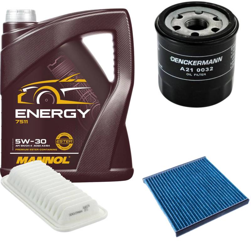 Inspektionspaket Wartungspaket Filterset mit Energy 5W-30 5L, Aktivkohlefilter Innenraumfilter, Luftfilter, Ölfilter von EISENFELS