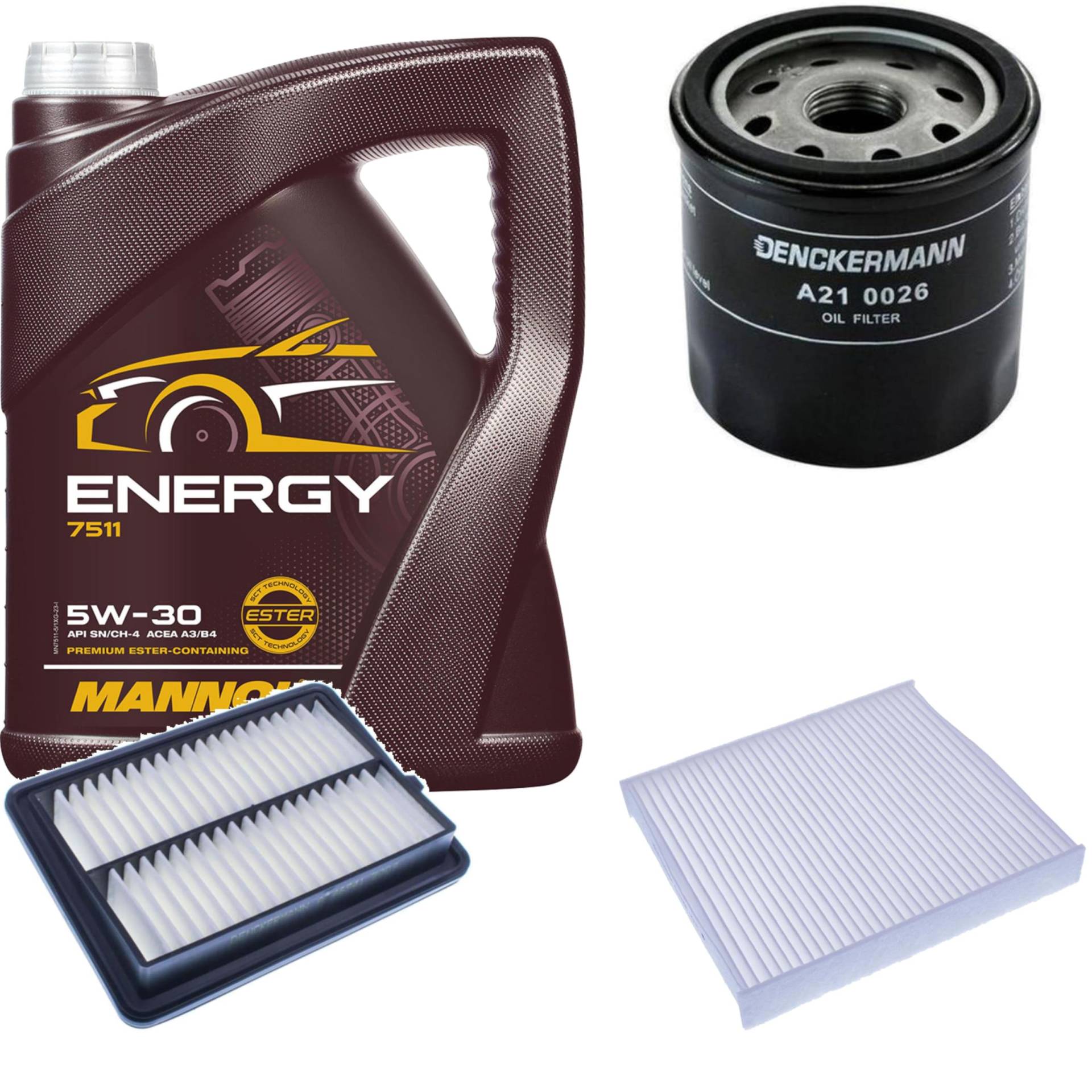 Inspektionspaket Wartungspaket Filterset mit Energy 5W-30 5L, Luftfilter, Ölfilter, Innenraumfilter von EISENFELS