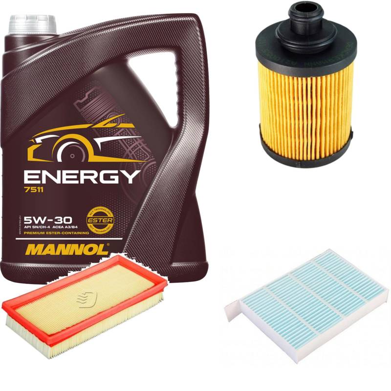 Inspektionspaket Wartungspaket Filterset mit Energy 5W-30 5L, Luftfilter, Ölfilter, Innenraumfilter von EISENFELS