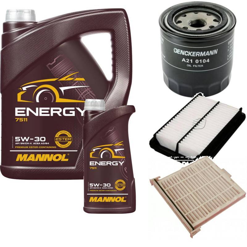 Inspektionspaket Wartungspaket Filterset mit Energy 5W-30 6L, Luftfilter, Innenraumfilter, Ölfilter von EISENFELS