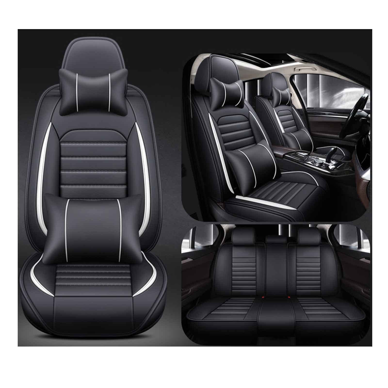 EKEGUY Sitzbezüge Auto Leder Autositzbezüge Universal Set Für Volvo V40 (2018-2023) Kissen 5-Sitz Vorne Hinten Sitz Protektoren rutschfest Wasserdicht Langlebig (Color : D) von EKEGUY