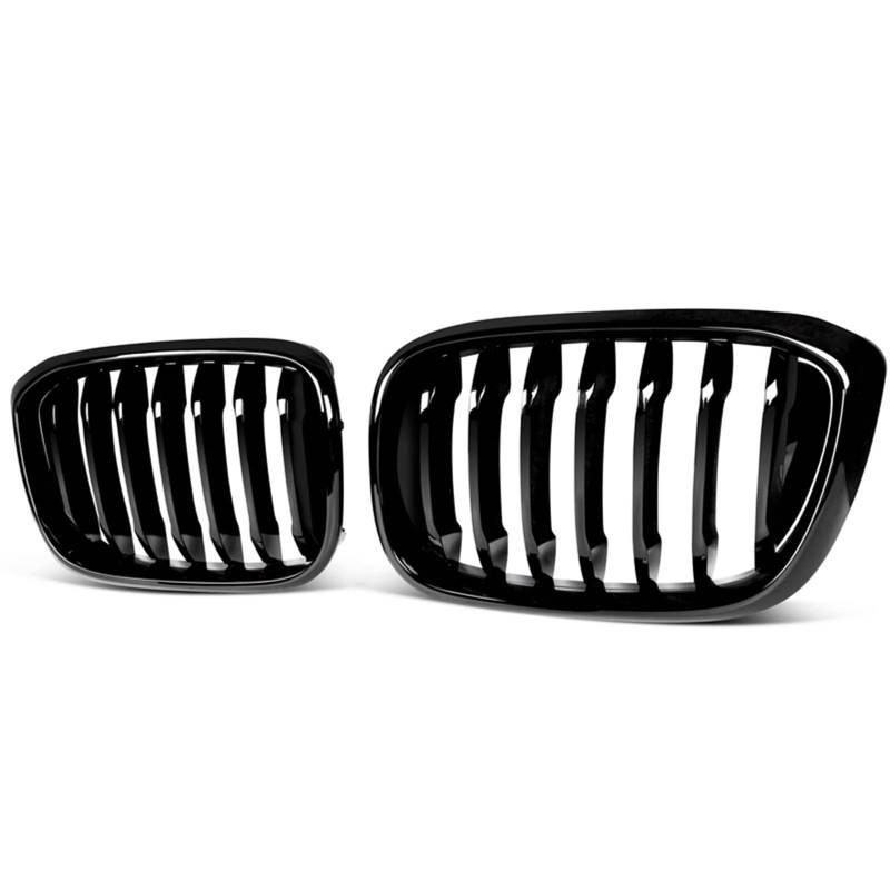 Frontgrill Einsatz Frontnierengrill Für X3 2018–2021 ABS Glänzend Schwarz 3-farbige Renngrills KüHlergrill(1 slat gloss) von EKEGUY