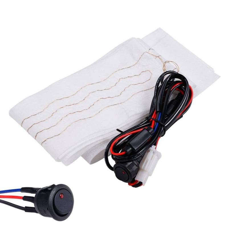 12 V Auto-Lenkrad-Heizungs-Kits, 6 Gänge, Kunststoff-Heizkissen, rot, blau, LED-Schalter, Kabelbaum, Zubehör, Heizung, warmes Auto von EKENOZ