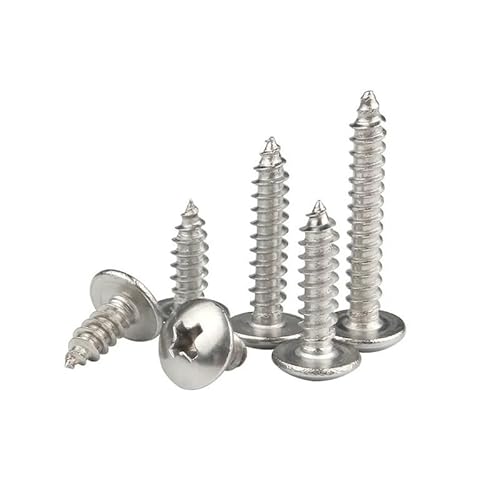 10-50pcs Cross Recessed Truss Self-Tapping M3 M4 M5 M6 304 Stainless Steel Phillips Mushroom Umbrella Head Wood Screws EKFBQBGW(50mm,M4 x 50pieces) von EKFBQBGW