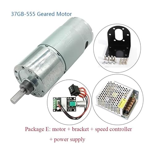 12V24V 555 DC electronic starter 9RPM~1280RPM 37GB-555 Geared electronic starter Slow Speed Adjustable High Torque 37mm Brushed Gear electronic starter EKFBQBGW(12V 114RPM,Package B) von EKFBQBGW