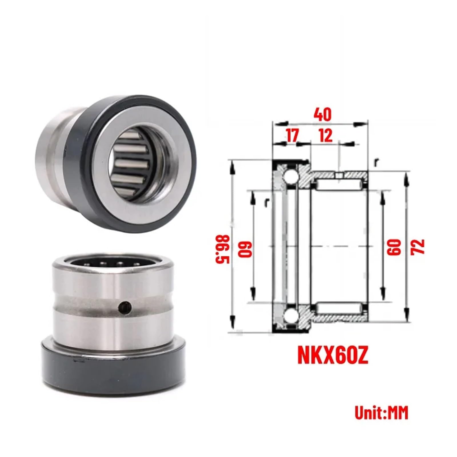 1PCS Combination Bearing Needle Roller Bearing NKX10ZTN NKX12Z NKX15 17 20 25 30 35 40 45 50 60 70Z EKFBQBGW(NKX60Z) von EKFBQBGW