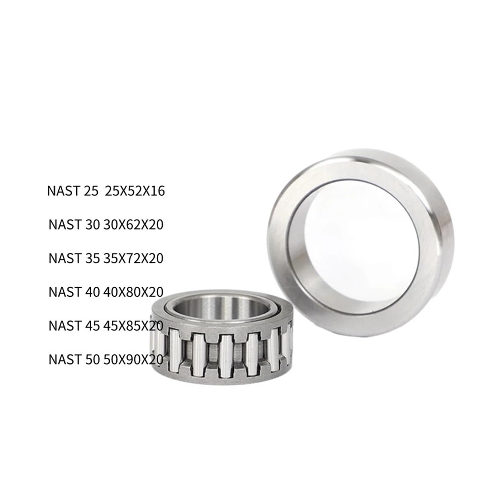 1PCS Separable Support Roller Bearing NAST 6 8 10 12 15 17 20 EKFBQBGW(NAST10 10X30X12) von EKFBQBGW