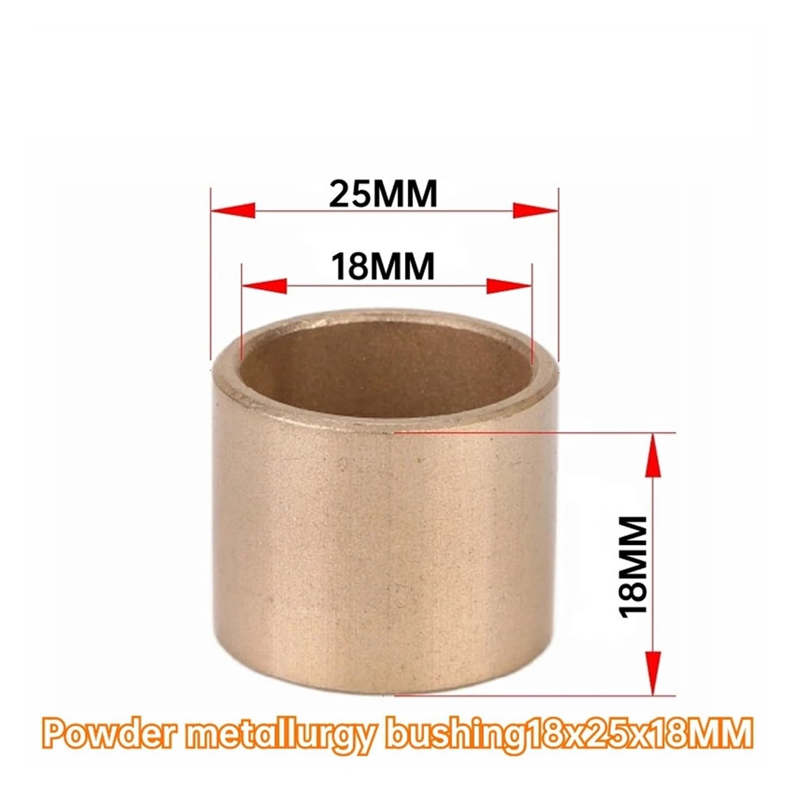 2PCS Inner Diameter 18mm Brass Bushing Powder Metallurgy Oil Bearing Copper Bushing Guide Bushing EKFBQBGW(18x25x18 2pcs) von EKFBQBGW