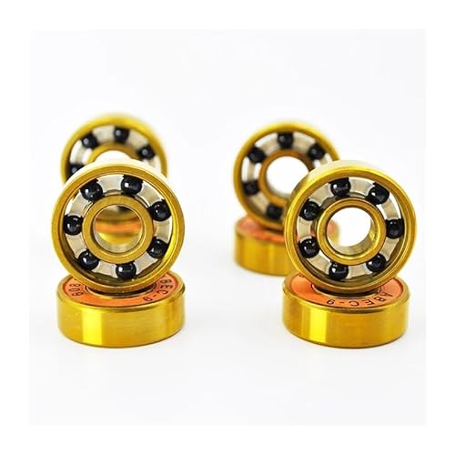 8pcs 608 2RS Hybrid Black Ceramic Ball Bearing 8 * 22 * 7mm Silicon Nitride Roller Skate Skateboard Wheel Golden Longboard Bearings EKFBQBGW von EKFBQBGW