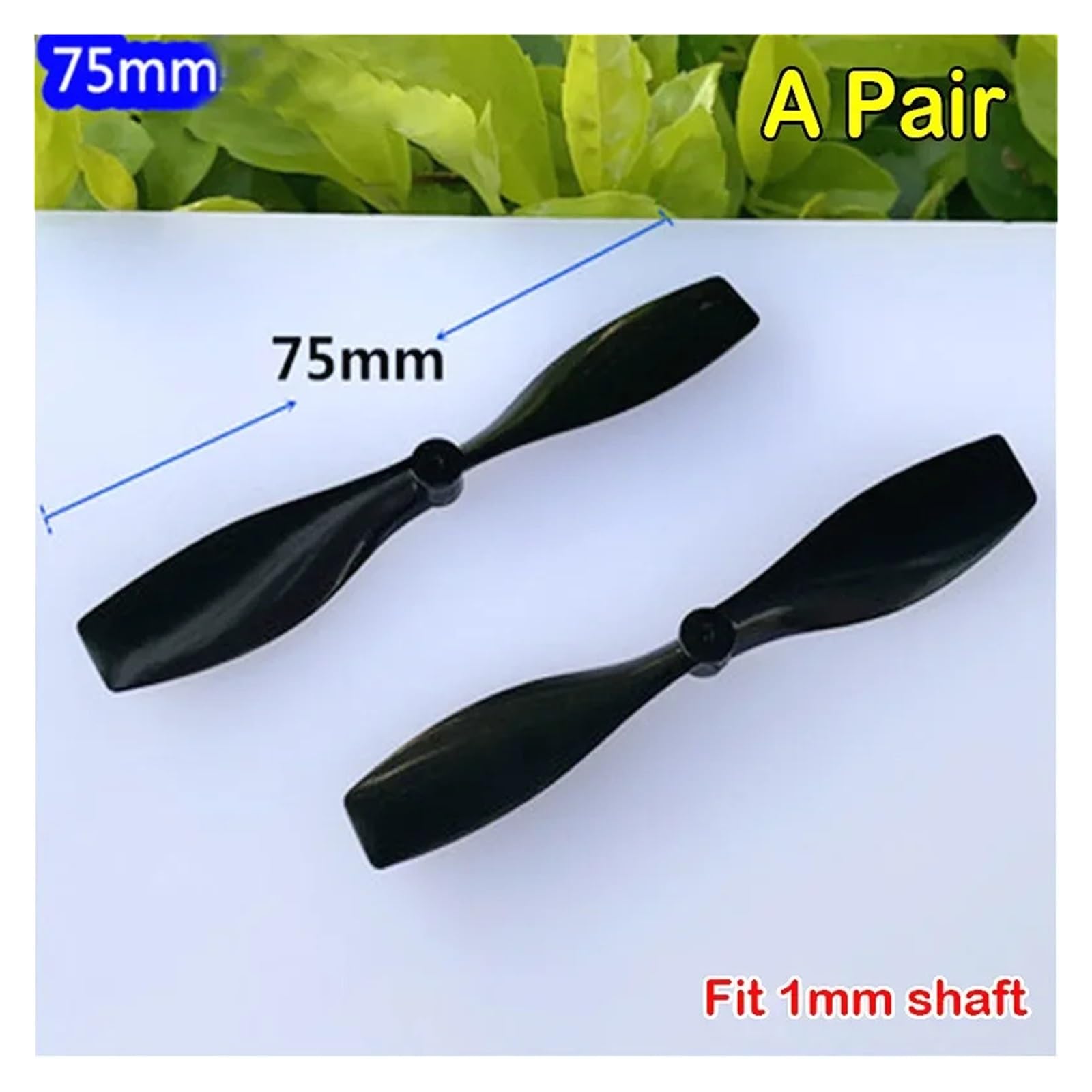 A Pair 75mm Blade Propeller Prop Blade CW+CCW Fit Shaft Diameter 1mm Fr RC Quadcopter Drone Coreless electronic starter N30 Toy Plane Model EKFBQBGW von EKFBQBGW