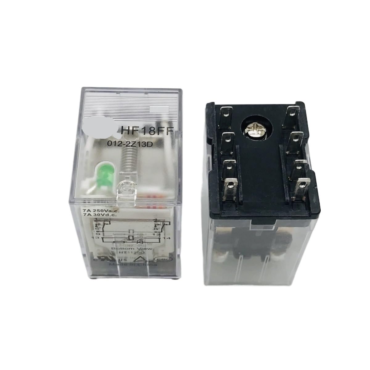 HF18FF-012-2Z13D two group conversion 8-pin 7A250VAC plug-in relay with light 12VDC EKFBQBGW von EKFBQBGW