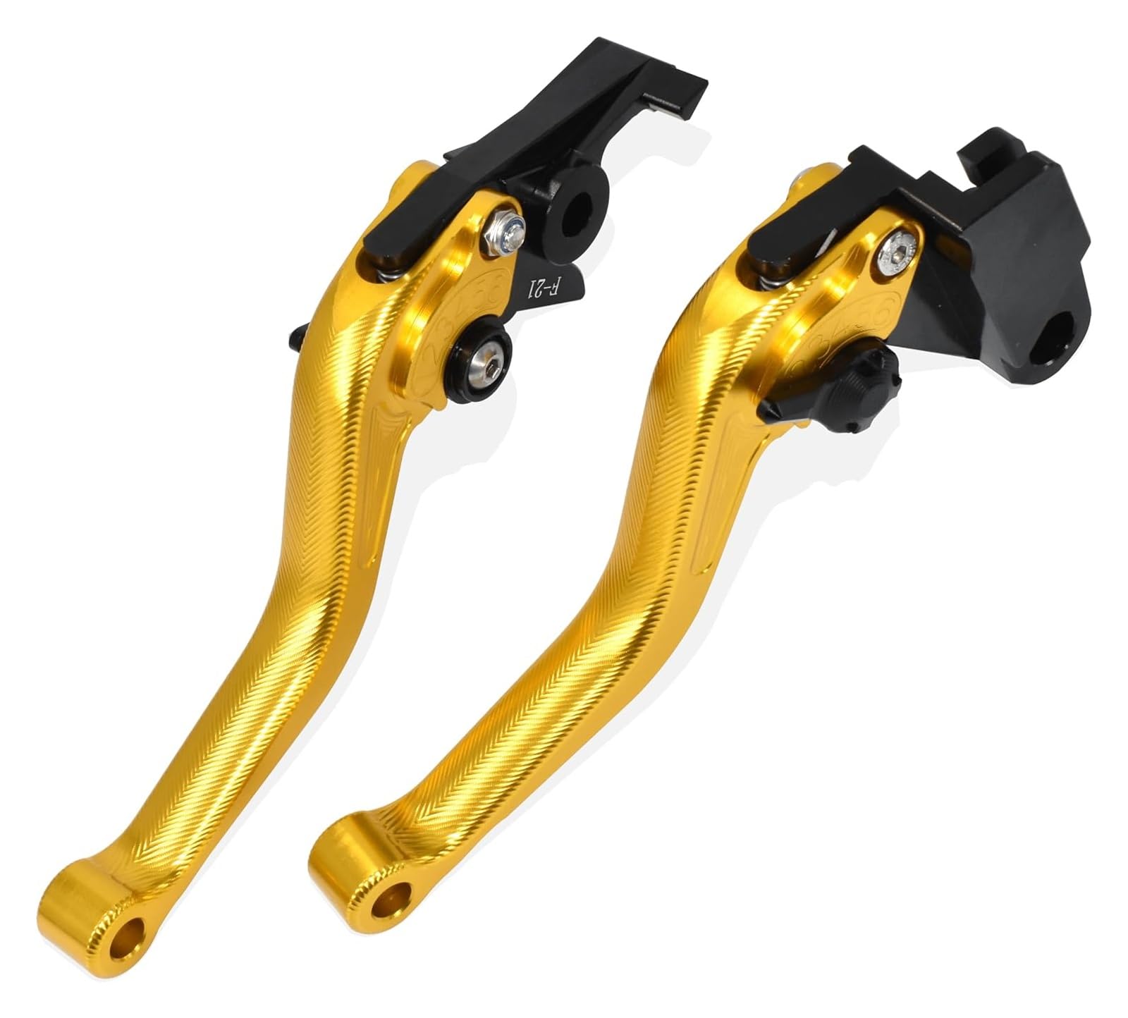 Bremsen Kupplungshebel Griff Für Kawasaki Für Ninja 125 Z125/ Pro 2017–2023, CNC-Aluminiumlegierung, Hergestellt Mit 3D-Fischgrätenmuster, Kurzer Bremskupplungshebel(Gold) von ELCEAMMDLW