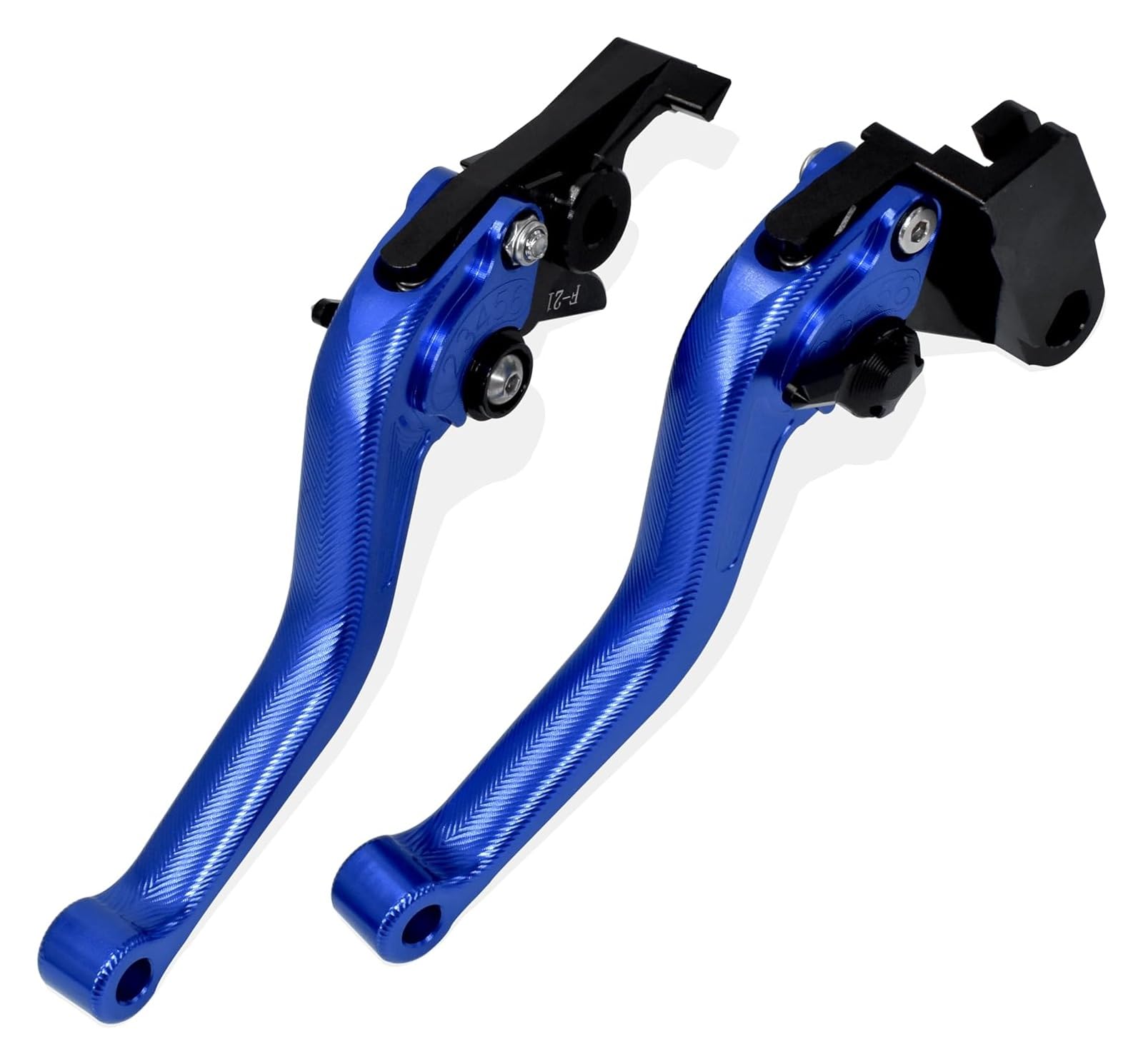 Bremsen Kupplungshebel Griff Für Suzuki Für Gixxer 250 SF 250 150 155/2015-2019 CNC Aluminiumlegierung Hergestellt 3D Fishbone Muster Kurzer Bremskupplungshebelgriff(Blue) von ELCEAMMDLW