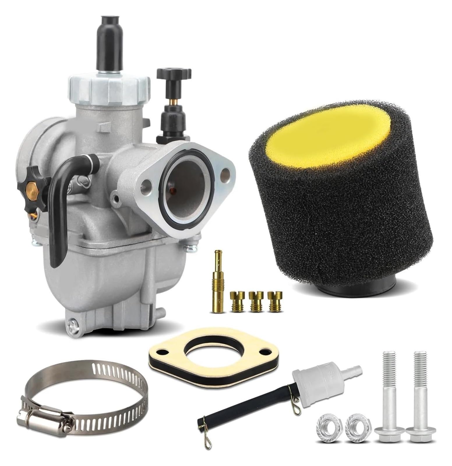 Moto Gasmotoren Vergaser Kit Für SUZUKI Für Mini Moto Pit Dirt Bike 2T 4T Motor Motorrad Vergaser Zubehör Mit Carb Jets PE19mm Flansch Vergaser von ELCEAMMDLW