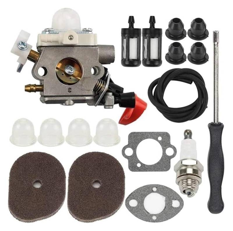 Moto Gasmotoren Vergaser Kit Für Stihl FS40 FS50 FS50C FS56 FC56 HT56 HT56C KN56 KN56RC KM56 KM56C FC70 FC70C Trimmer Vergaser Carb C1M-S267A Luftfilter Kit von ELCEAMMDLW