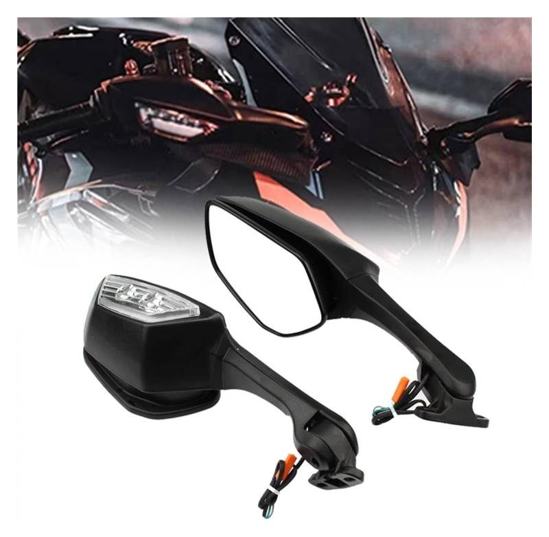 Motorrad Rückspiegel Für K&awasaki Für Ninja ZX10R ZX-10R ZX 10R 2011-2015 Dekoration Motorrad Faltbarer Spiegel LED Blinker Signale Rückansicht von ELCEAMMDLW