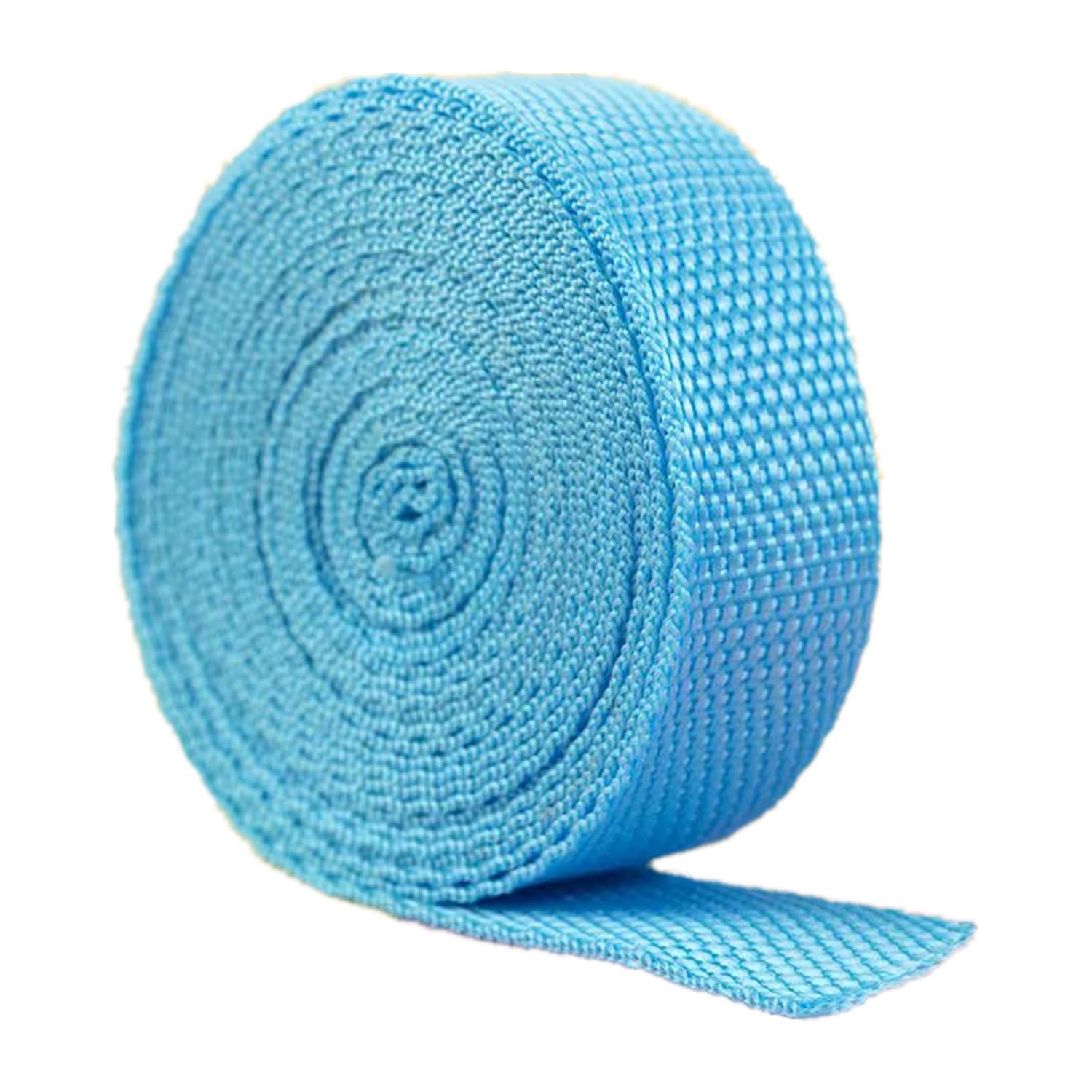 schräge bündeln mit menschlichen Stricken, 25 mm Polypropylen-Gurtband for Taschen, Rucksäcke, Rucksackgürtel, Griffe, Hundeleinen, 4,5, 9 oder 18 Meter(Sky Blue,10 Yard) von ELDFLRURB