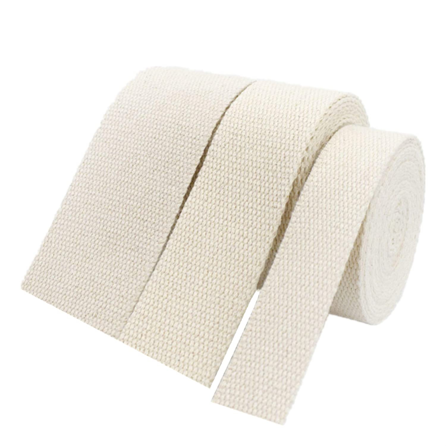 schräge bündeln mit menschlichen Stricken, Gurtband 20mm 25mm 38mm 50mm breit - Baumwollgurtband for Tasche, 9 Meter/Rolle(Beige,50mm) von ELDFLRURB