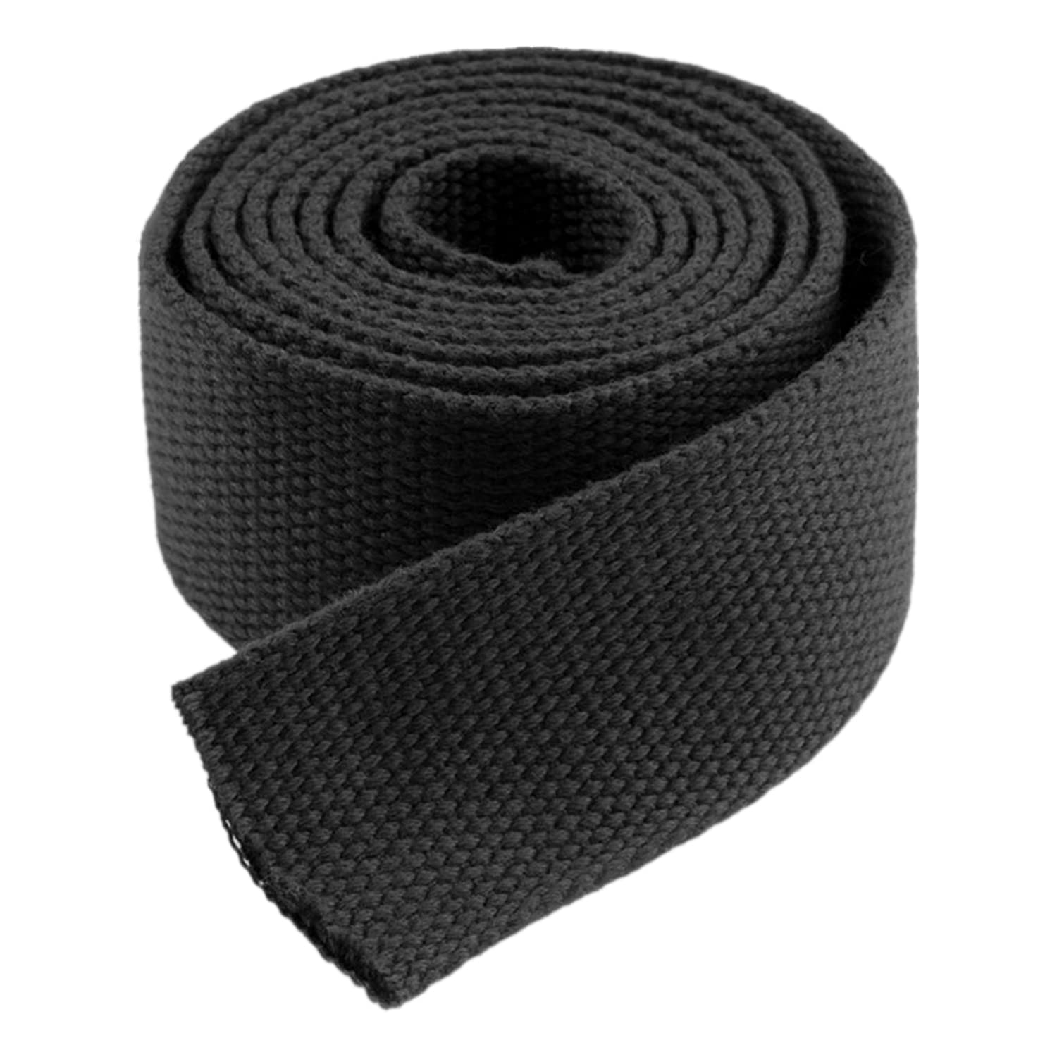 schräge bündeln mit menschlichen Stricken, Gurtband 20mm 25mm 38mm 50mm breit - Baumwollgurtband for Tasche, 9 Meter/Rolle(Black,20 mm) von ELDFLRURB