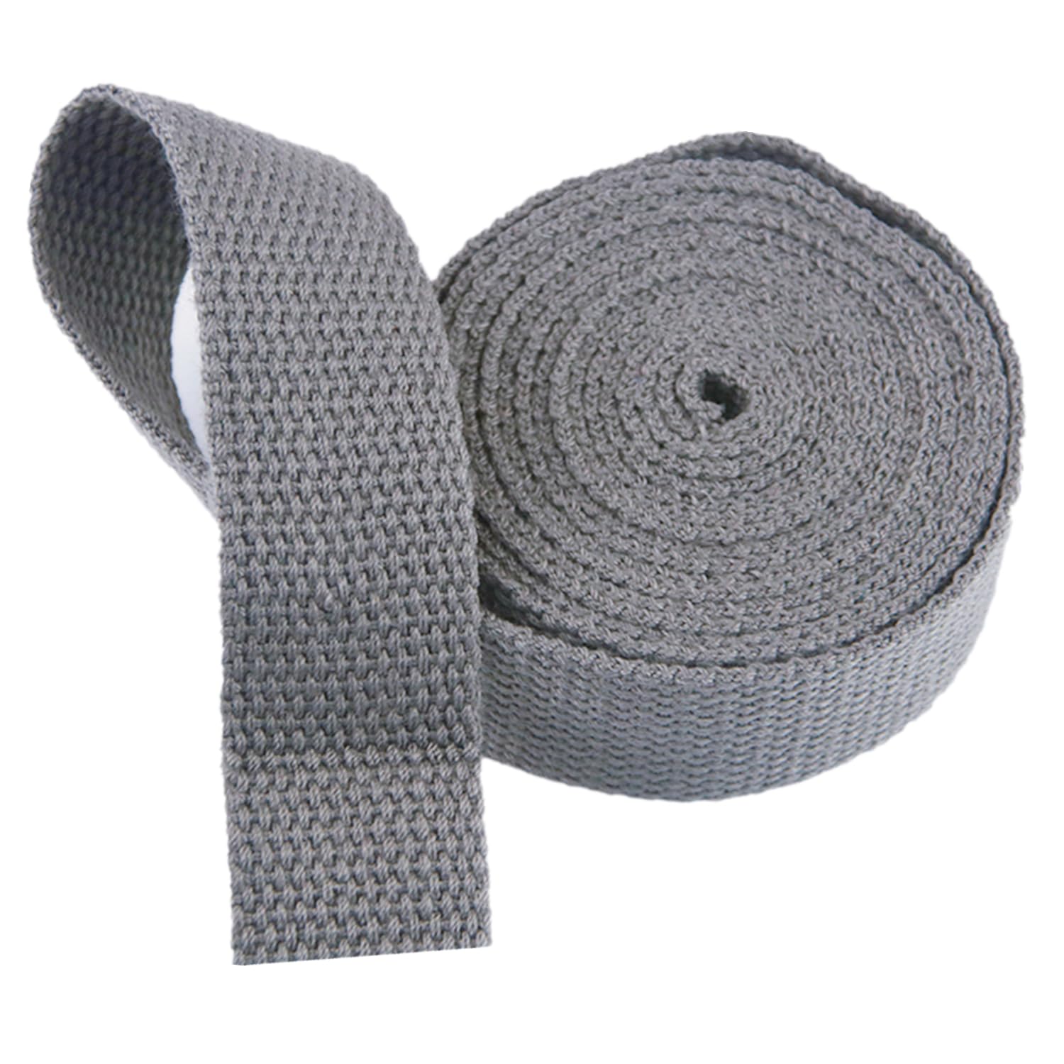 schräge bündeln mit menschlichen Stricken, Gurtband - Baumwoll-Gurtband for Taschengurte, Gepäck-Frachtgurte - 10 Yards/Rolle(Grey,38 mm) von ELDFLRURB