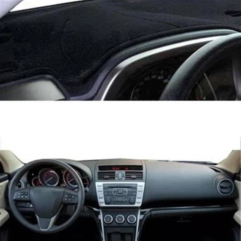 Armaturenbrett Abdeckung Matte Auto Armaturenbrett Abdeckung Dash Matte Teppich Cape Für Mazda 6 Für ATENZA 2008 2009 2010 2011(LHD-Black) von ELDVSUA