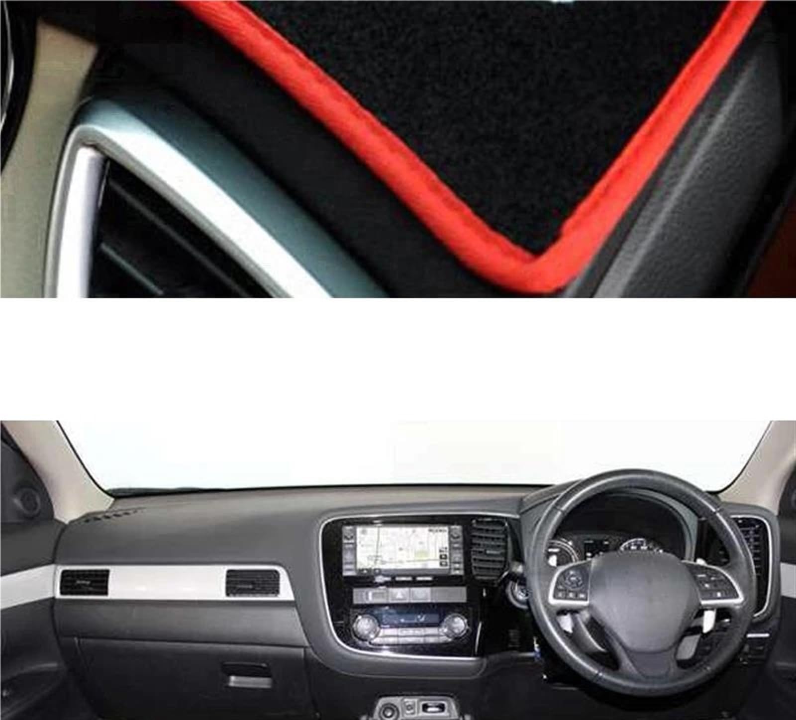 Armaturenbrett Abdeckung Matte Auto Armaturenbrett Abdeckung Dash Teppich Für Mitsubishi Für Outlander Für PHEV 2013 2014 2015 2016 2017 2018 2019 2020(Red RHD) von ELDVSUA