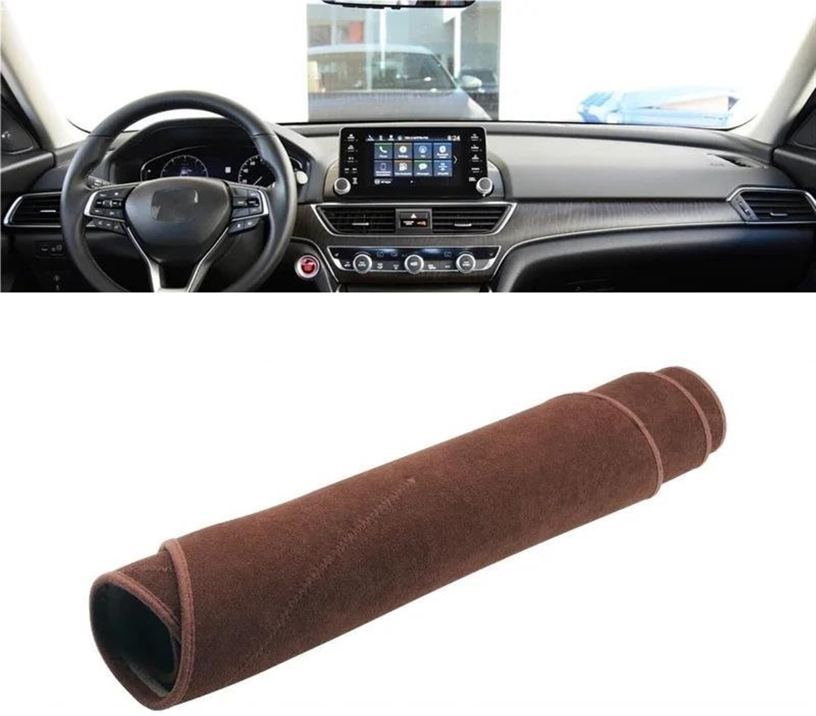 Armaturenbrett Abdeckung Matte Auto Armaturenbrett Abdeckung Für Accord 10th 2018 2019 2020 2021 2022 Instrument Schreibtisch Sonnenschutz Matte Dash Pad(B LHD Brown) von ELDVSUA